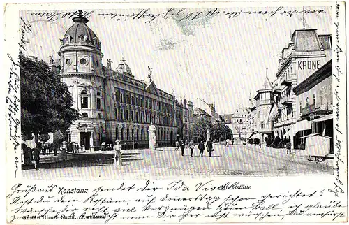 alte Ansichtskarte Konstanz ,gel.1904