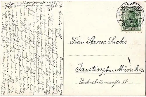 alte Ansichtskarte Erzgebirge Annaberg ,gel.1910