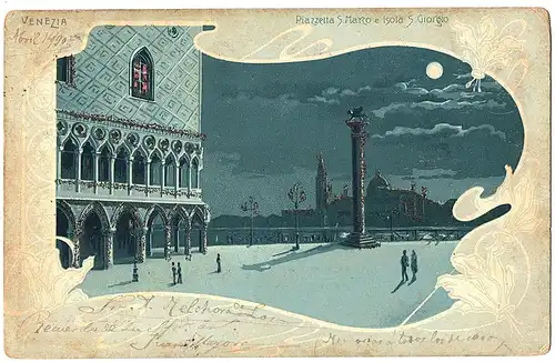 	alte Ansichtskarte Venedig ,gel.um 1902