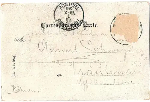 	alte Ansichtskarte Gruss vom Kahlenberge Wien gel.1898