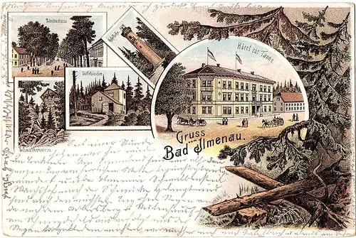 	alte Ansichtskarte Gruss aus Bad Ilmenau,gel. 1897