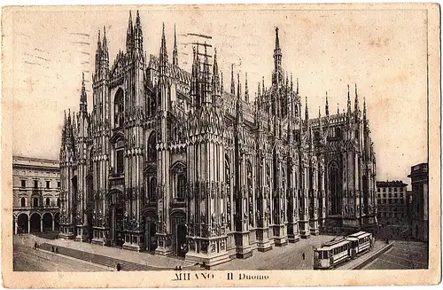 alte Ansichtskarte Mailand,Milano gel. 1929