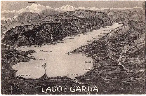 	alte Ansichtskarte Garda See ungel. vor 1945