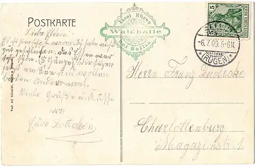 alte Ansichtskarte Binz auf Rügen gel.1909