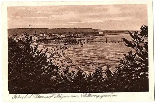 alte Ansichtskarte Binz auf Rügen gel.1925