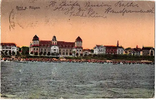 alte Ansichtskarte Binz auf Rügen gel.1922