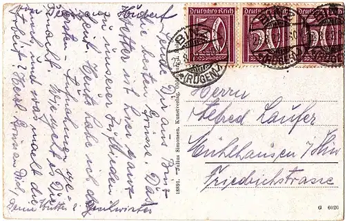 alte Ansichtskarte Binz auf Rügen gel.1922