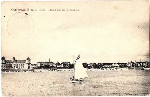 alte Ansichtskarte Binz auf Rügen gel.1909