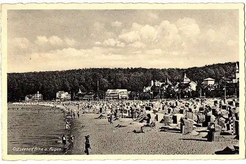 alte Ansichtskarte Binz auf Rügen gel.1922