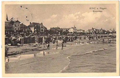 alte Ansichtskarte Binz auf Rügen gel.1912