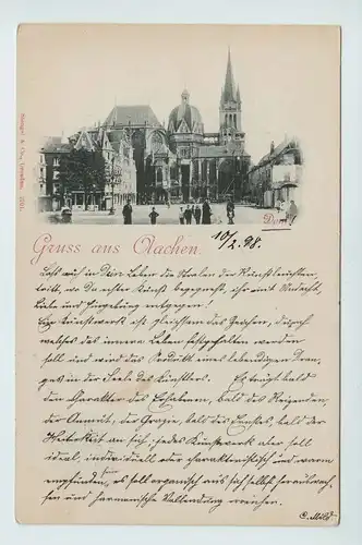 AK Gruss aus Aachen gel. 1898