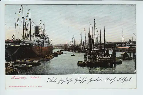 AK Hamburg Hafen Dampfer Pennsylvania gel. 1907