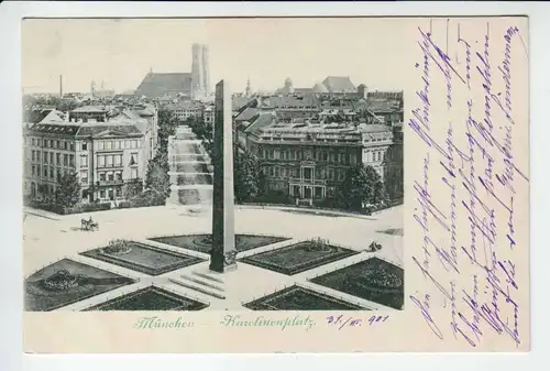 AK München Karolinenplatz gel. 1901