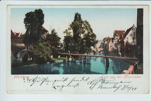 AK Nürnberg Blick von der Maxbrücke gel. 1900