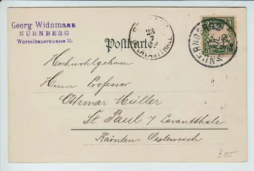 AK Nürnberg Hallertor und Burg, mit Wappen gel. 1899