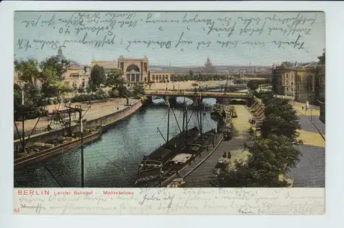 AK Berlin Lehrter Bahnhof Moltkebrücke gel. 1905
