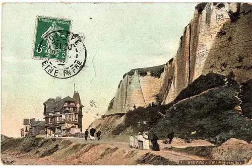 alte Ansichtskarte Dieppe gel.1921