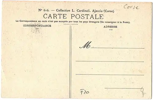 	alte Ansichtskarte Ajaccio ungel. um 1920