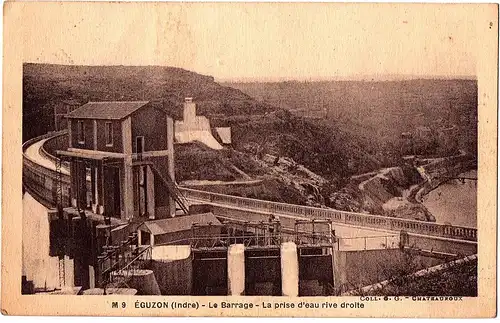 alte Ansichtskarte Eguzon gel.  1928
