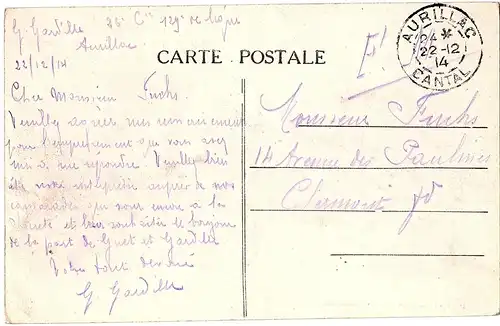 alte Ansichtskarte Aurillac gel.  1914