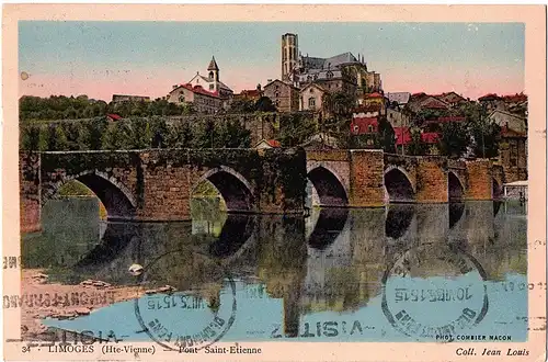 	alte Ansichtskarte Limoges gel.  1935