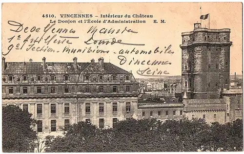 	alte Ansichtskarte Vincennes gel. 1915