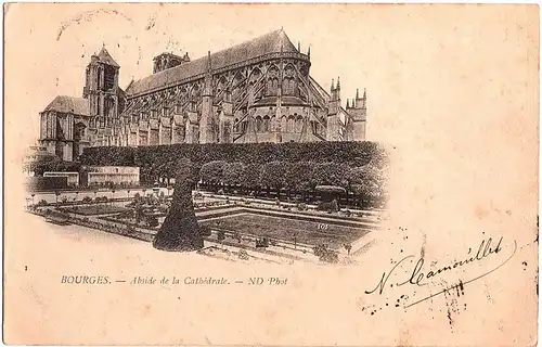 alte Ansichtskarte Bourges gel. um 1901