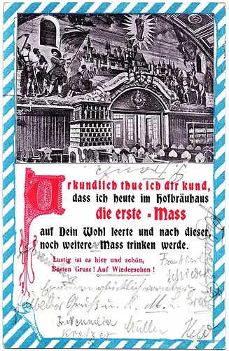alte Ansichtskarte Gruss aus München gel. 1905