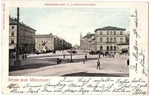 alte Ansichtskarte Gruss aus München gel. 1898