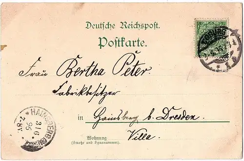 alte Ansichtskarte Gruss aus Coburg gel. 1896