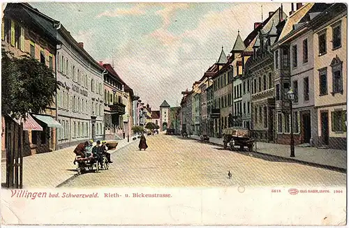 alte Ansichtskarte Villingen gel. 1923