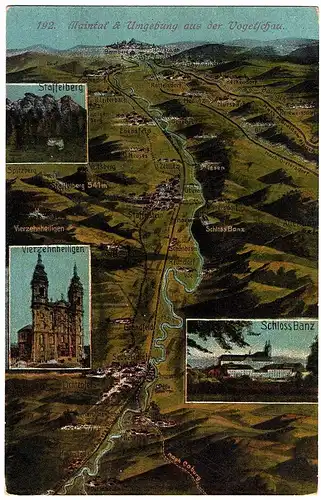 alte Ansichtskarte Gruss aus Maintal ungel. um 1910