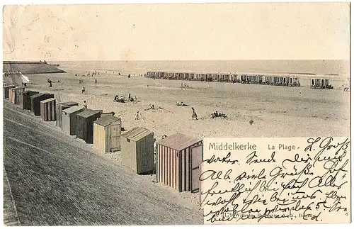 	Alte Ansichtskarte Middelkerke gel. um 1905
