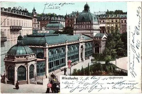 	Alte Litho Wiesbaden gel.1905