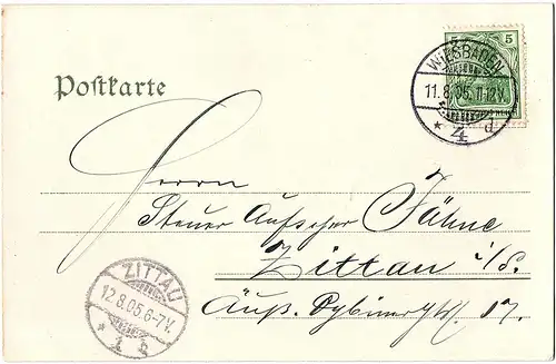 	Alte Litho Wiesbaden gel.1905