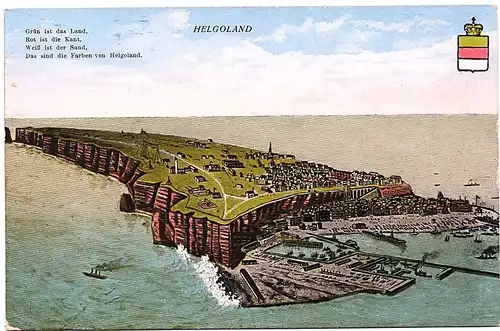 [Echtfotokarte farbig] Helgoland Inselansicht