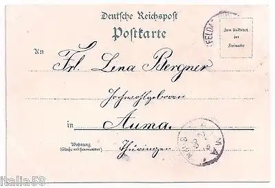 Litho Ansichtskarte Gruss aus Kassel - Auetor Kaiserl. Post Orangerieschloss Löwenburg 1899