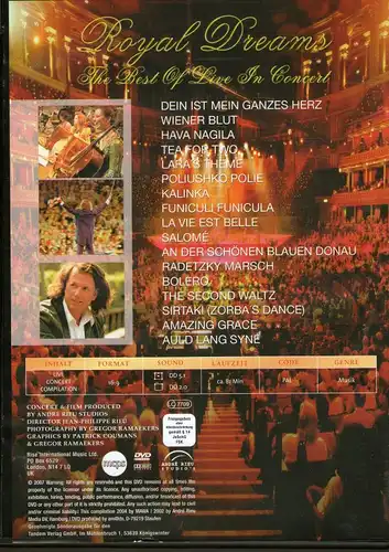 DVD André Rieu &quot;Royal Dreams -The Best Of Live In Concert&quot; Neu