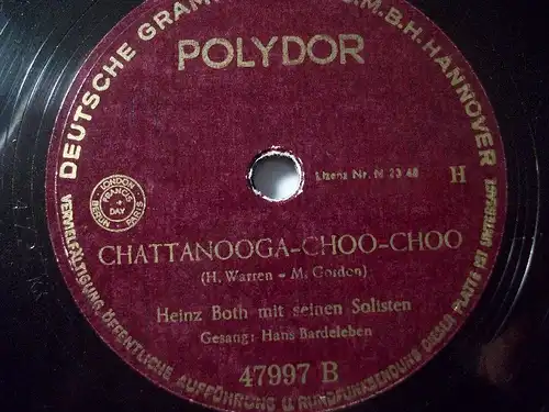 HANS BARDELEBEN "Choo Choo Ch'Boogie / Chattanooga-Choo-Choo" Polydor 78rpm 10"