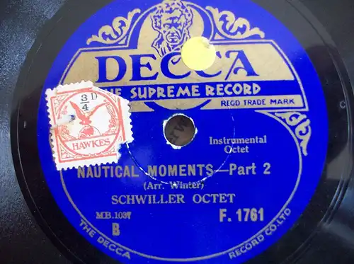 SCHWILLER OCTET "Nautical Moments I & II" Decca 78rpm