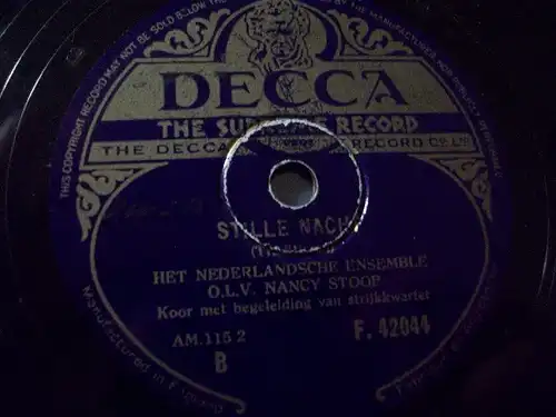 NEDERLANDSCHE ENSEMBLE & NANCY STOOR "Stille Nacht / Wiegenlied der Hirten" 10"