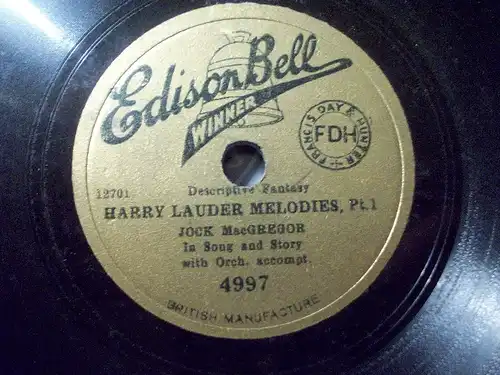 JOCK McGREGOR "Harry Lauder Melodies" Edison Bell 78rpm