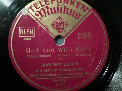 TANZORCHESTER ADALBERT LUTTER "Und nun Willi Kollo - Tango-Potpourri" Telefunken