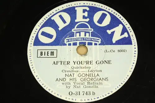 NAT GONELLA & his GEORGIANS "Some of these Days" ODEON 78rpm 10"