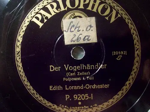 EDITH LORAND-ORCH. "Potpourri aus DER VOGELHÄNDLER" 12"