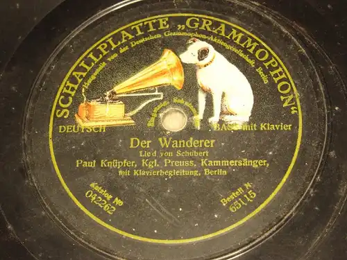 PAUL KNÜPFER "Tom der Reimer & Der Wanderer" GRAMMOPHON Carl Loewe 78rpm 12"