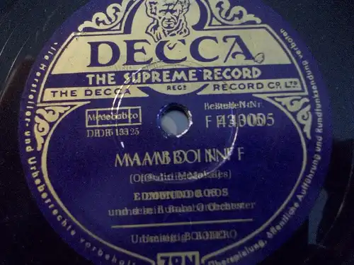 EDMUNDO ROS "Mambo in F / Bolero" ♫♫ Decca 78rpm 10" ♫♫