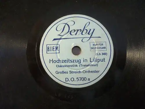 STREICH-ORCHESTER "Hochzeitszug in Liliput / Aschenbrödels Brautzug" Derby 20cm
