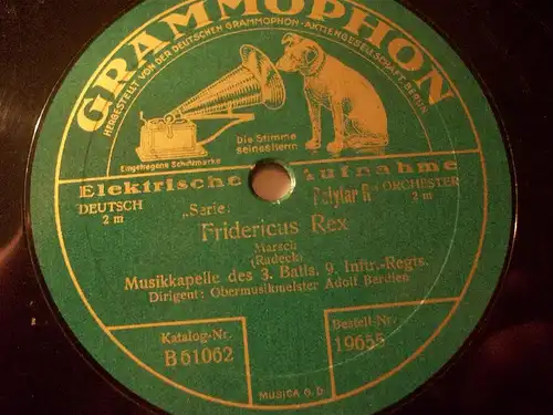 ADOLF BERDIEN "Hoch Heidecksburg" 78rpm Grammophon 1927 ♫ shellacrecord ♫♫
