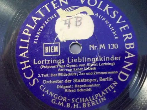 ALFRED SCHMIDT "Lortzings Lieblingskinder"10" SVV 78rpm